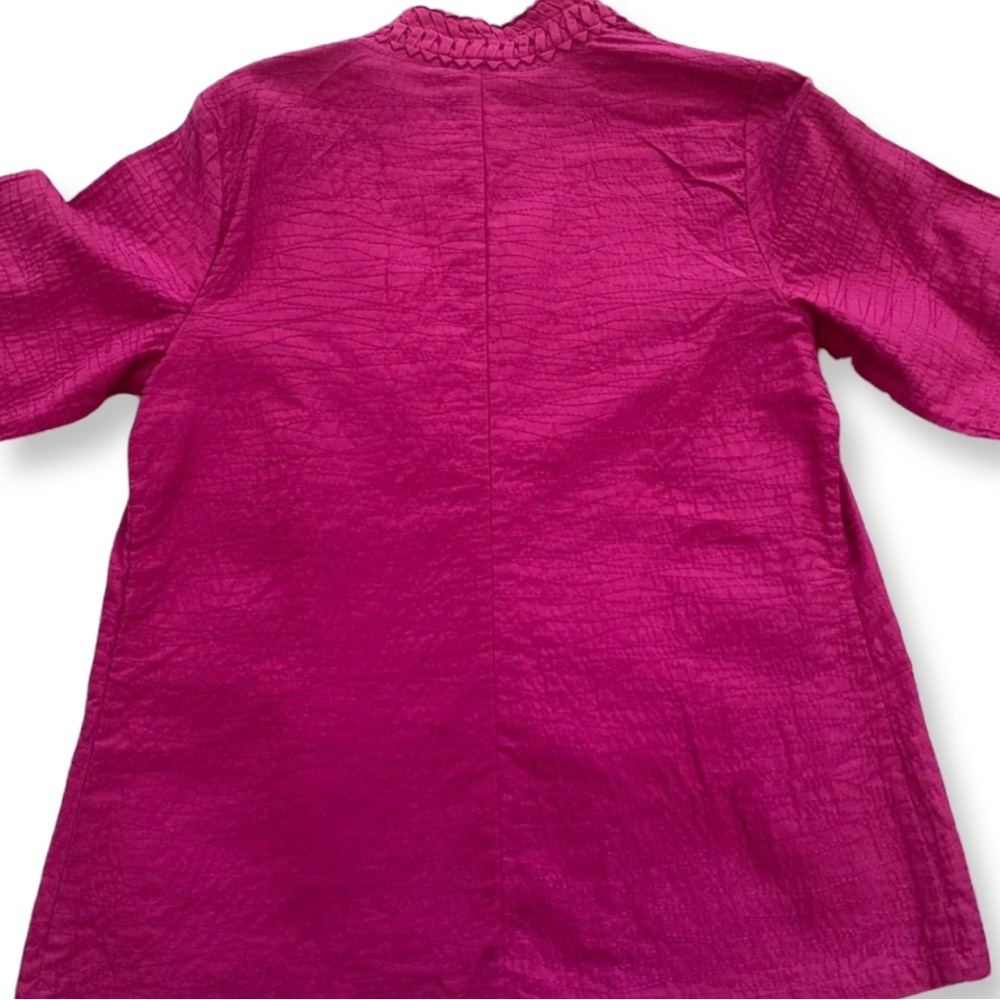 Chico’s Origami Sanja Blazer NWT Magenta 3/4 Sleeve 1 Medium Office Layering NWT - Picture 4 of 11